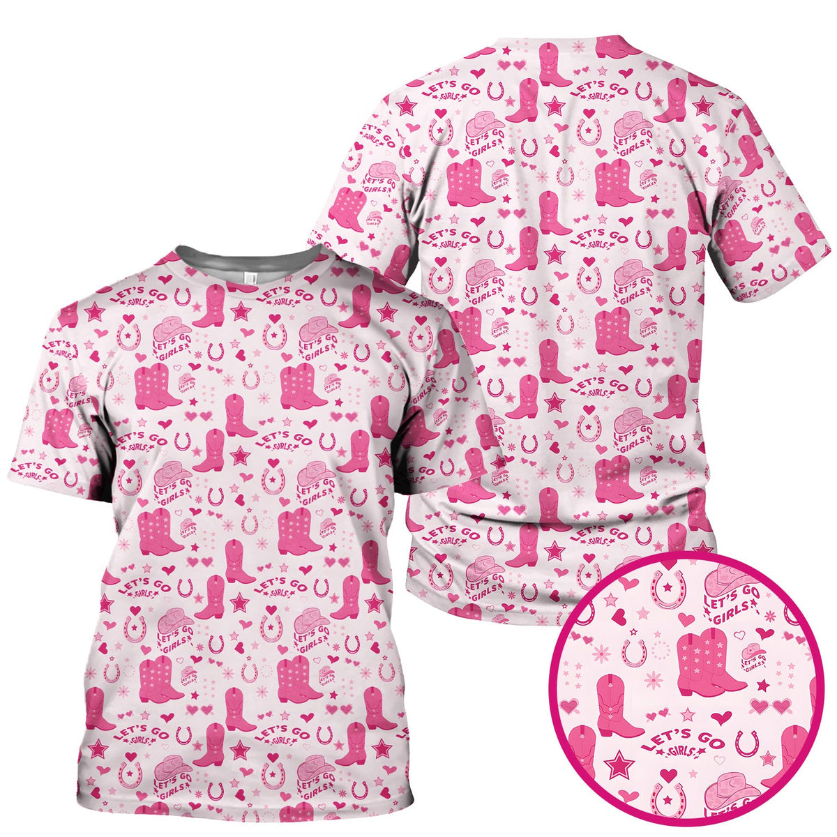 Pink Cowgirl Boots Nurse Scrub Top