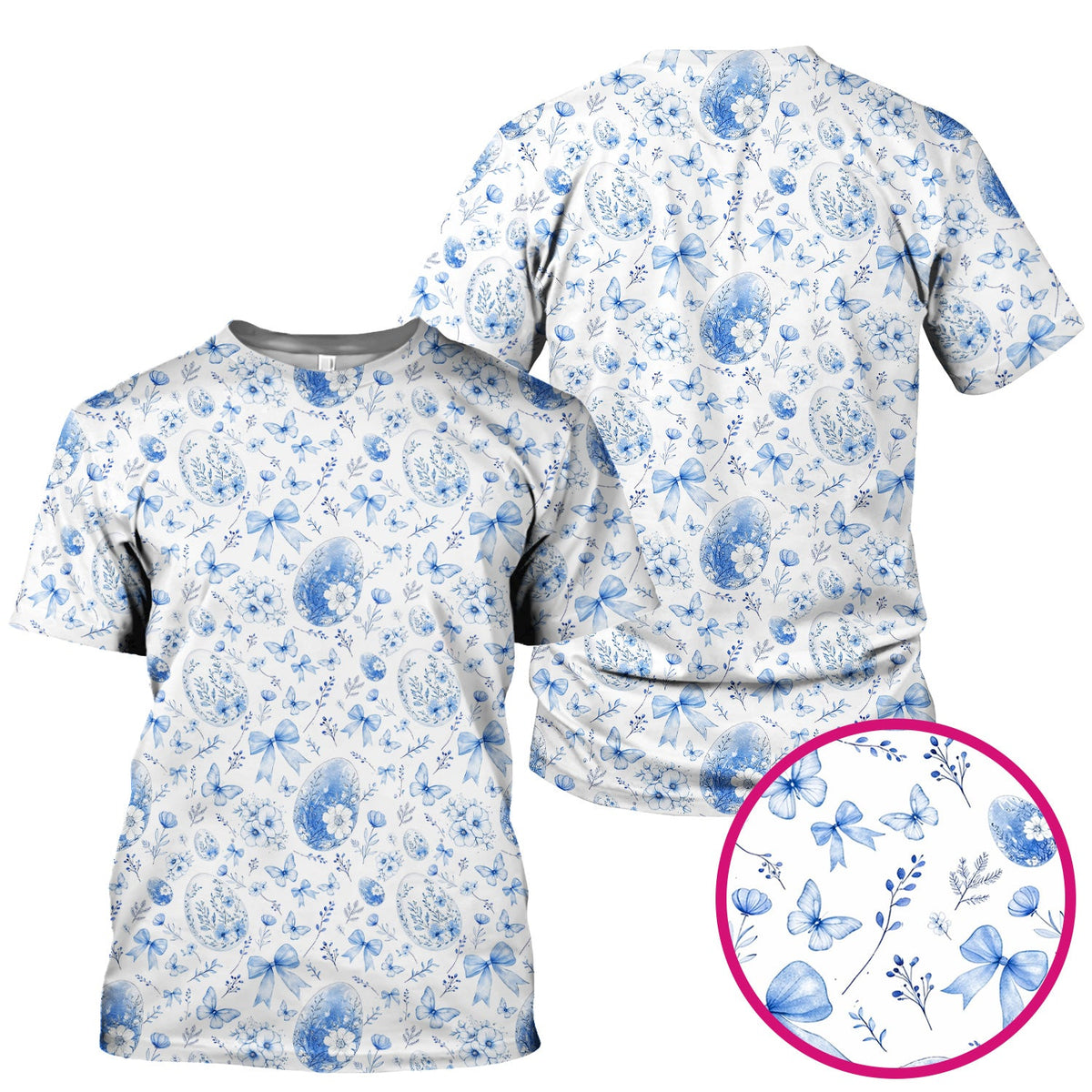 Butterfly Floral Bow Vintage Nurse Scrub Top
