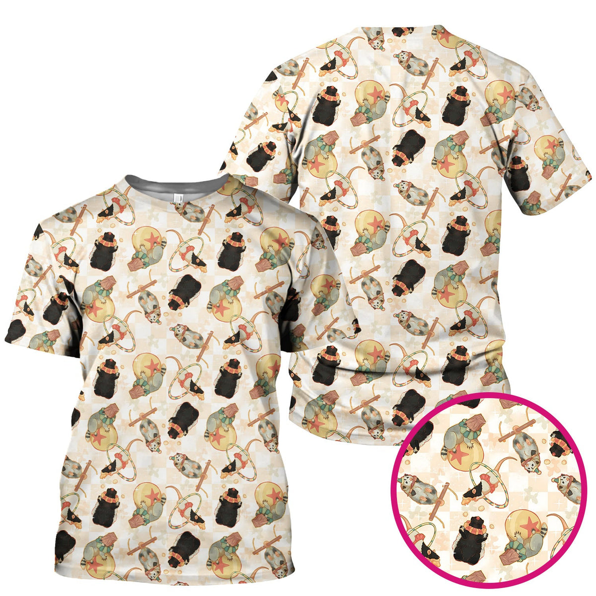 Circus Mouse Acrobat Nurse Scrub Top
