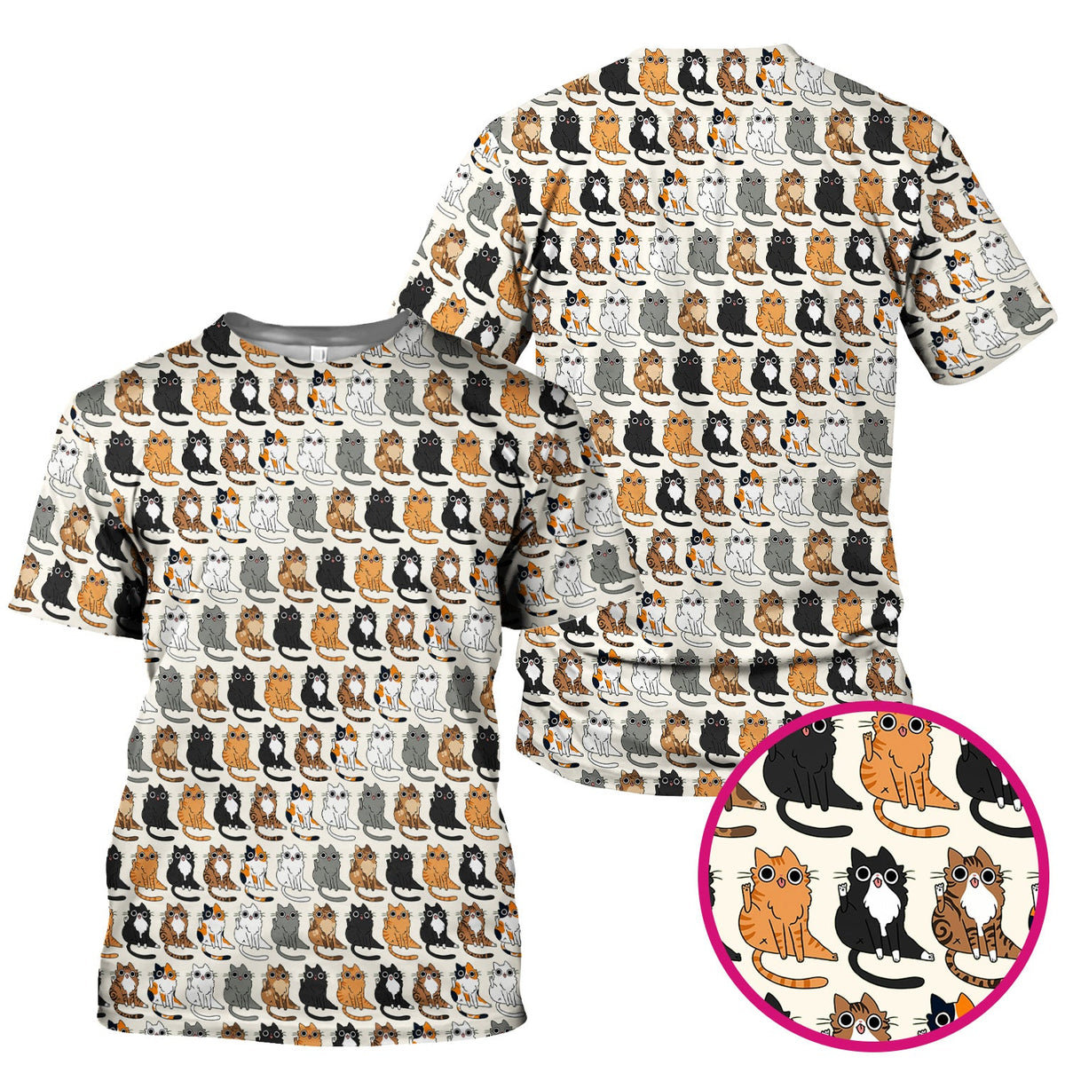 Cat Pattern Nurse Scrub Top