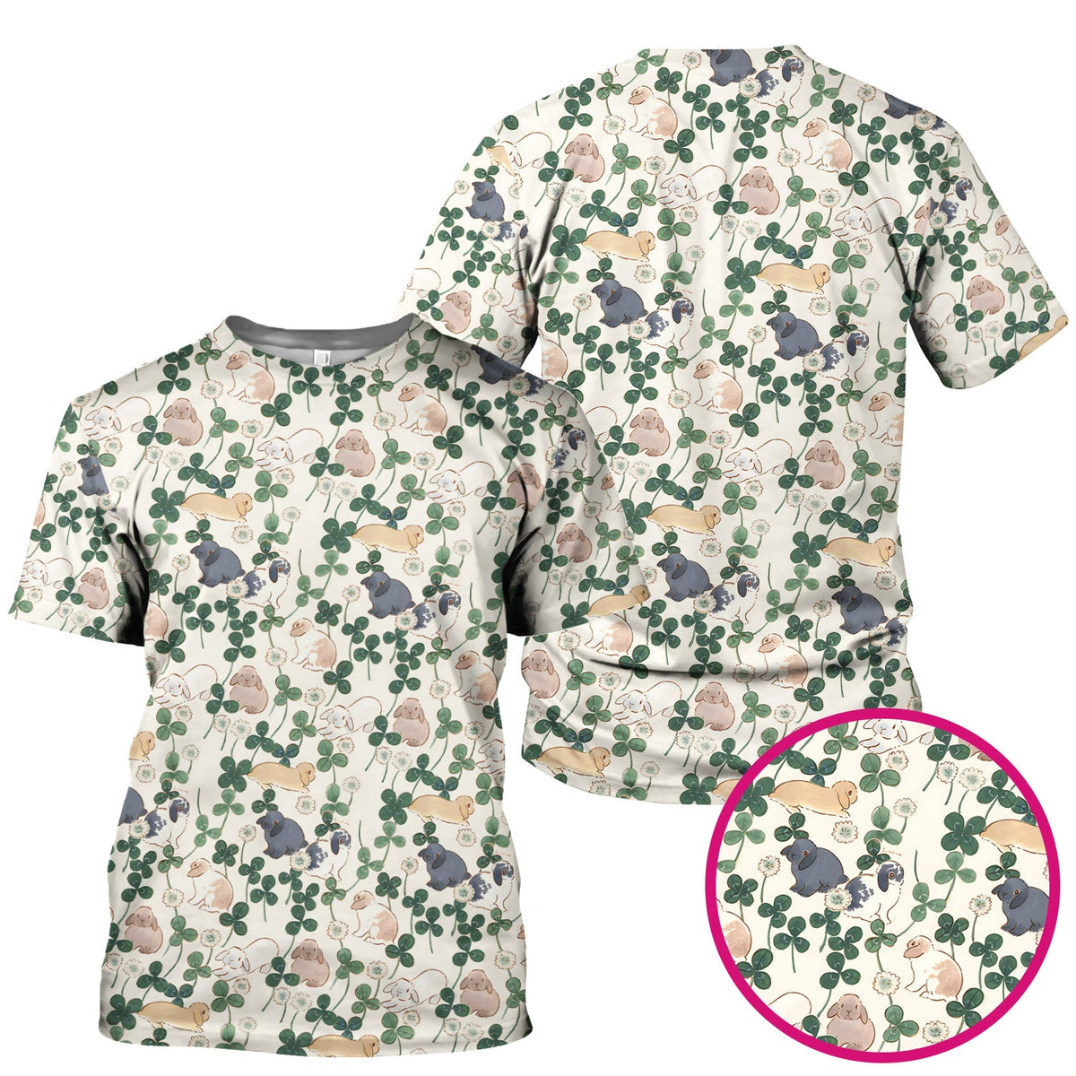 Bunny Clover Garden Meadow Nurse Scrub Top