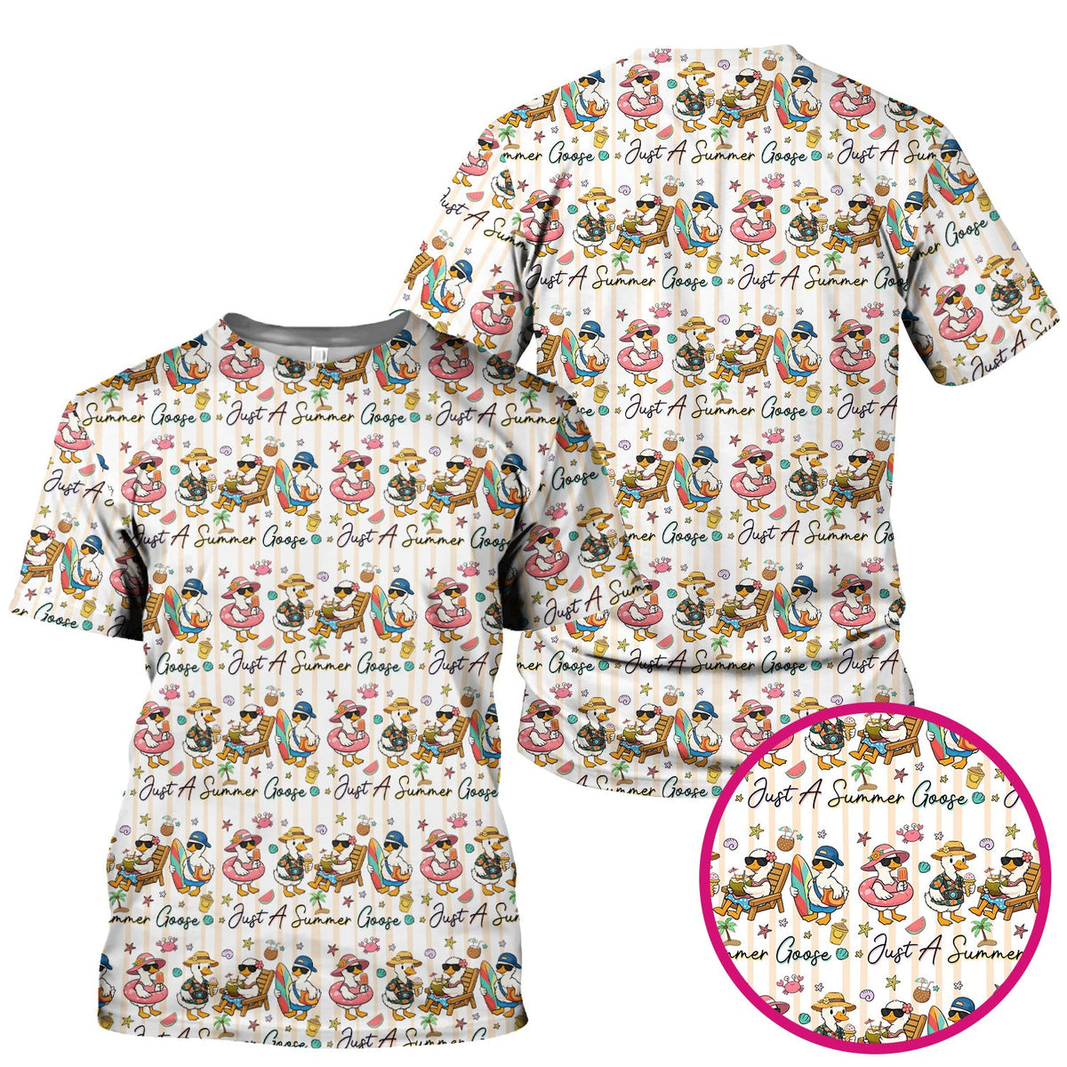 Summer Beach Goose Vacation Nurse Scrub Top
