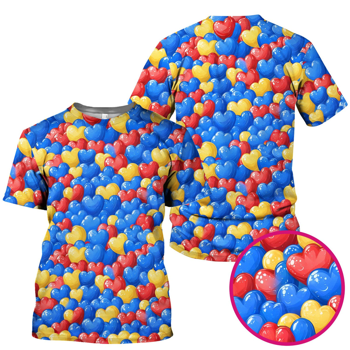Colorful Autism Heart Nurse Scrub Top