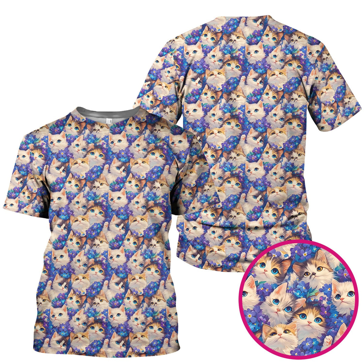Cute Blue Eyed Kitten Nurse Scrub Top
