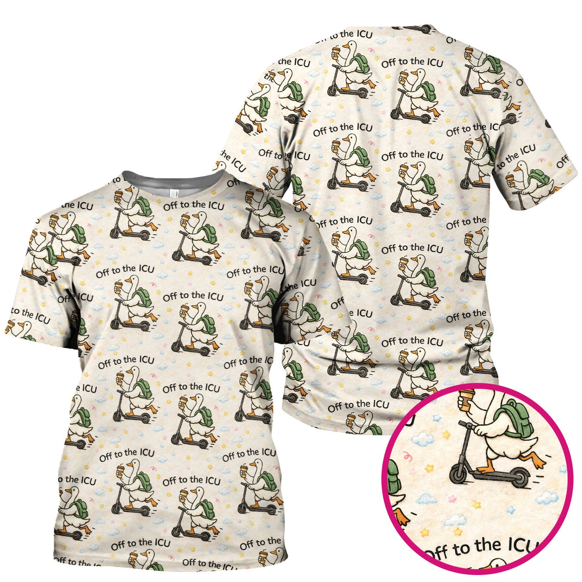 Goose Off To ICU Nurse Scrub Top