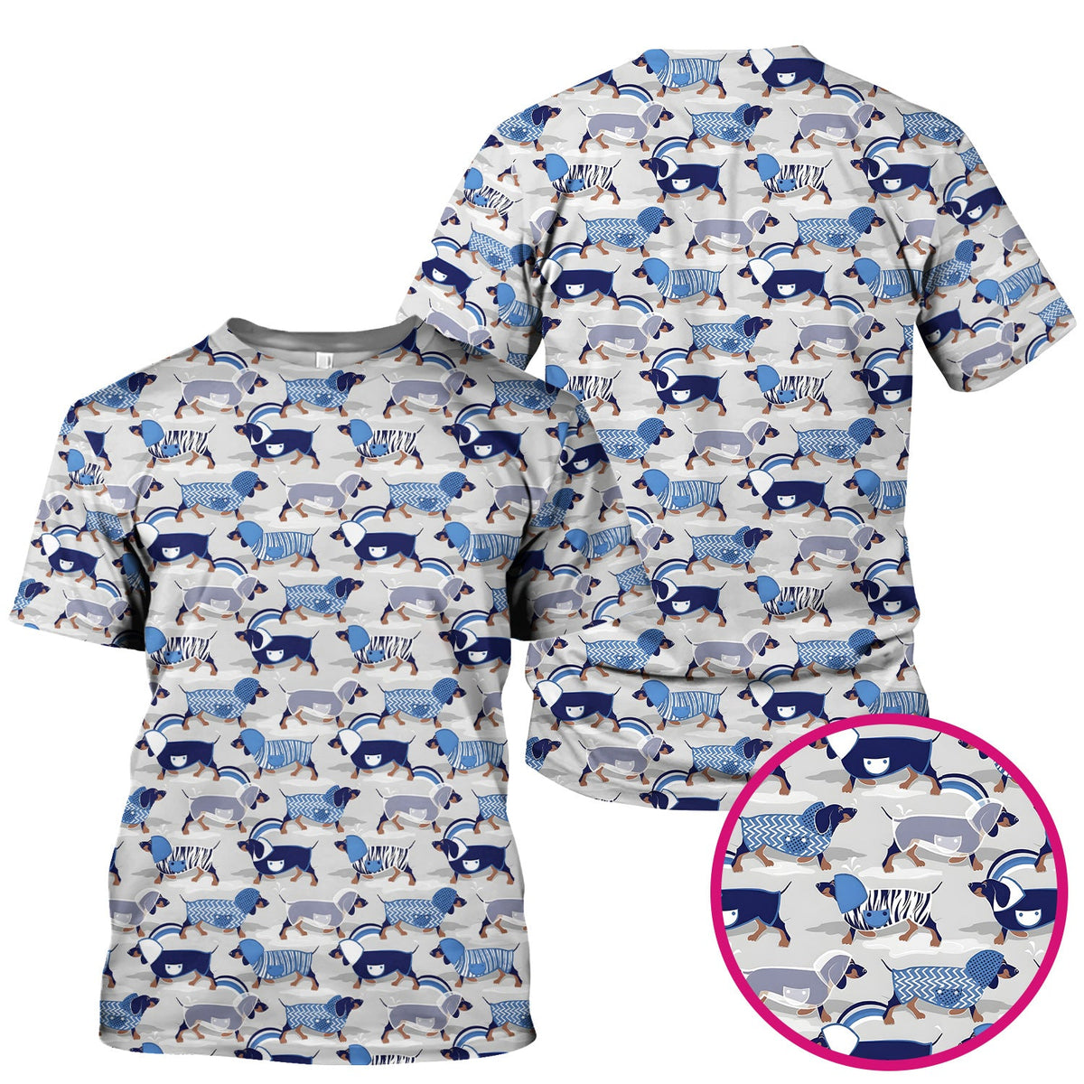 Dachshund Raincoat Parade Nurse Scrub Top