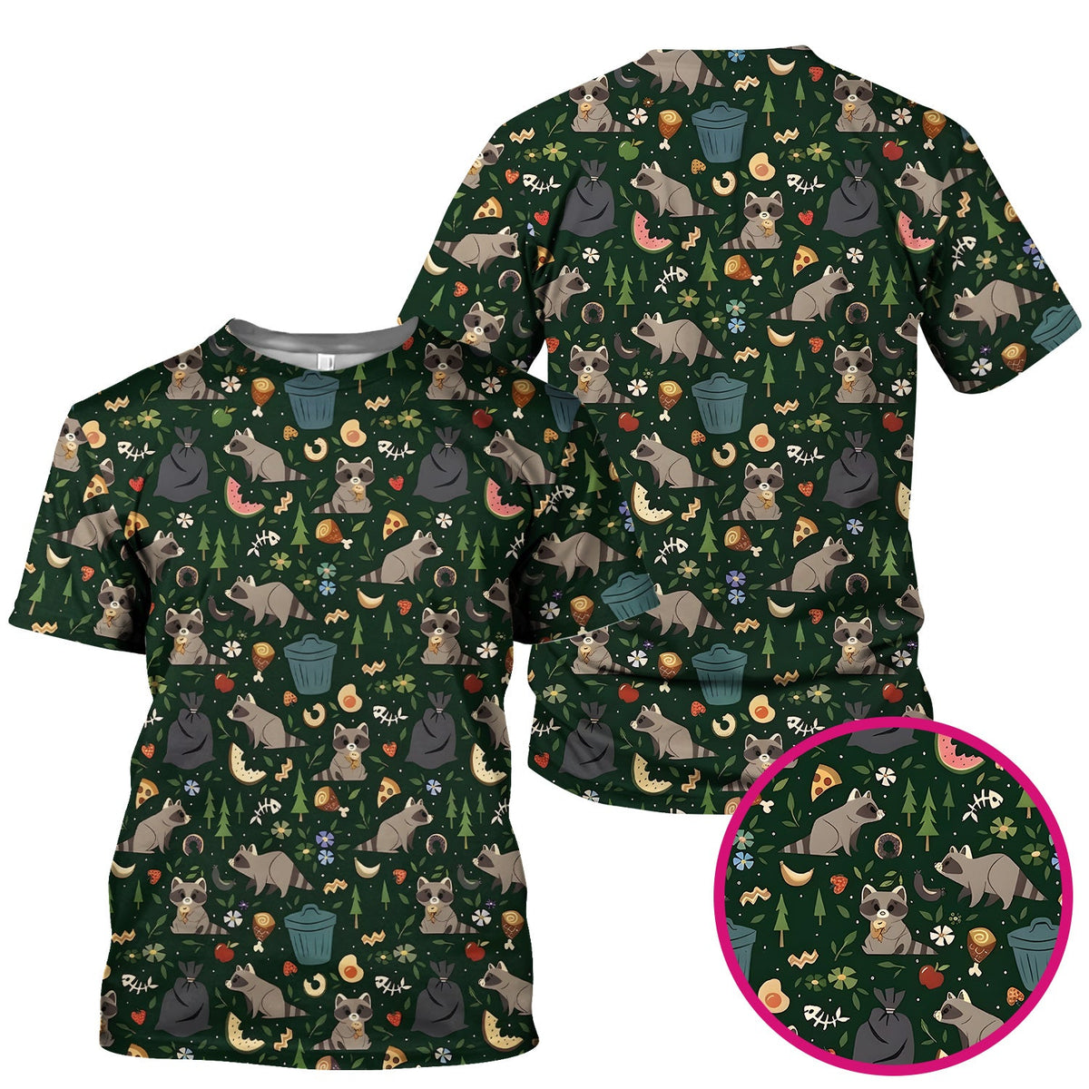 Raccoon Forest Food Nurse Scrub Top