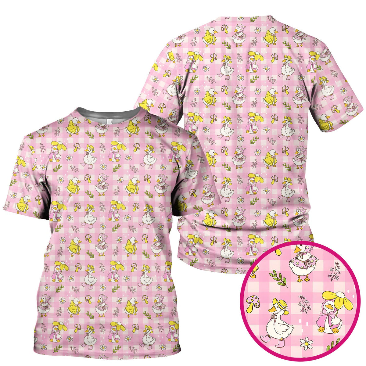 Spring Duckling Gingham Nurse Scrub Top