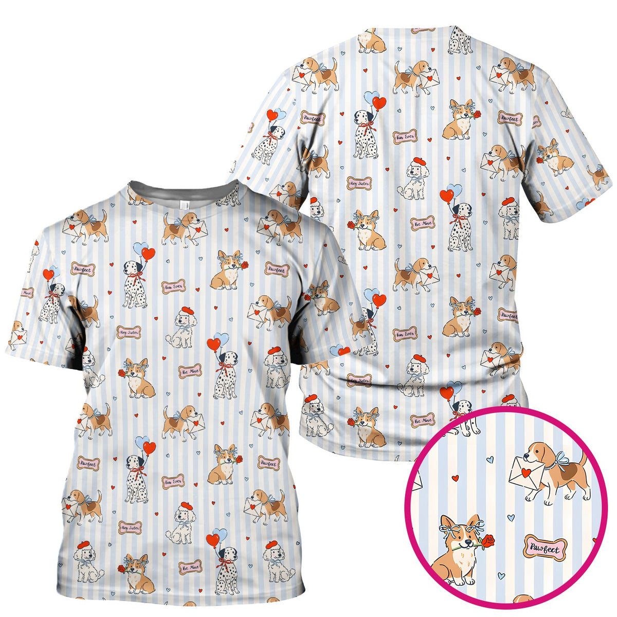 Valentine Puppy Heart Nurse Scrub Top