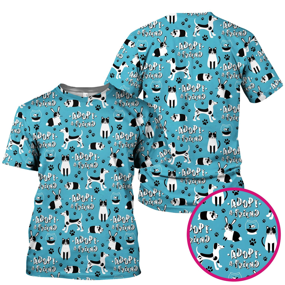 Cute Adopt A Friend Pet Nurse Scrub Top