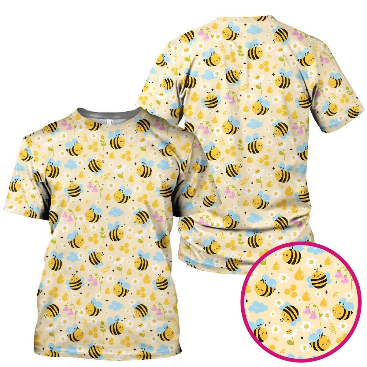 Honey Bee Flower Cloud Nurse Scrub Top