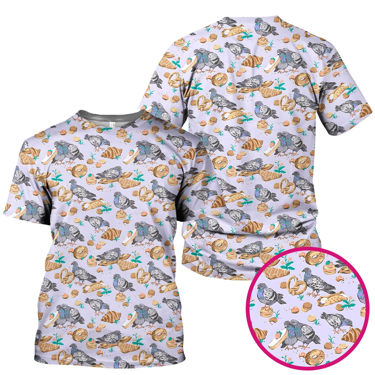 Pigeon Bread Snack Nurse Scrub Top