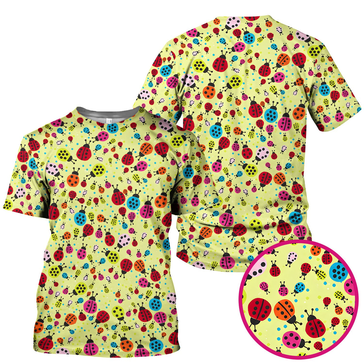 Colorful Ladybug Garden Nurse Scrub Top