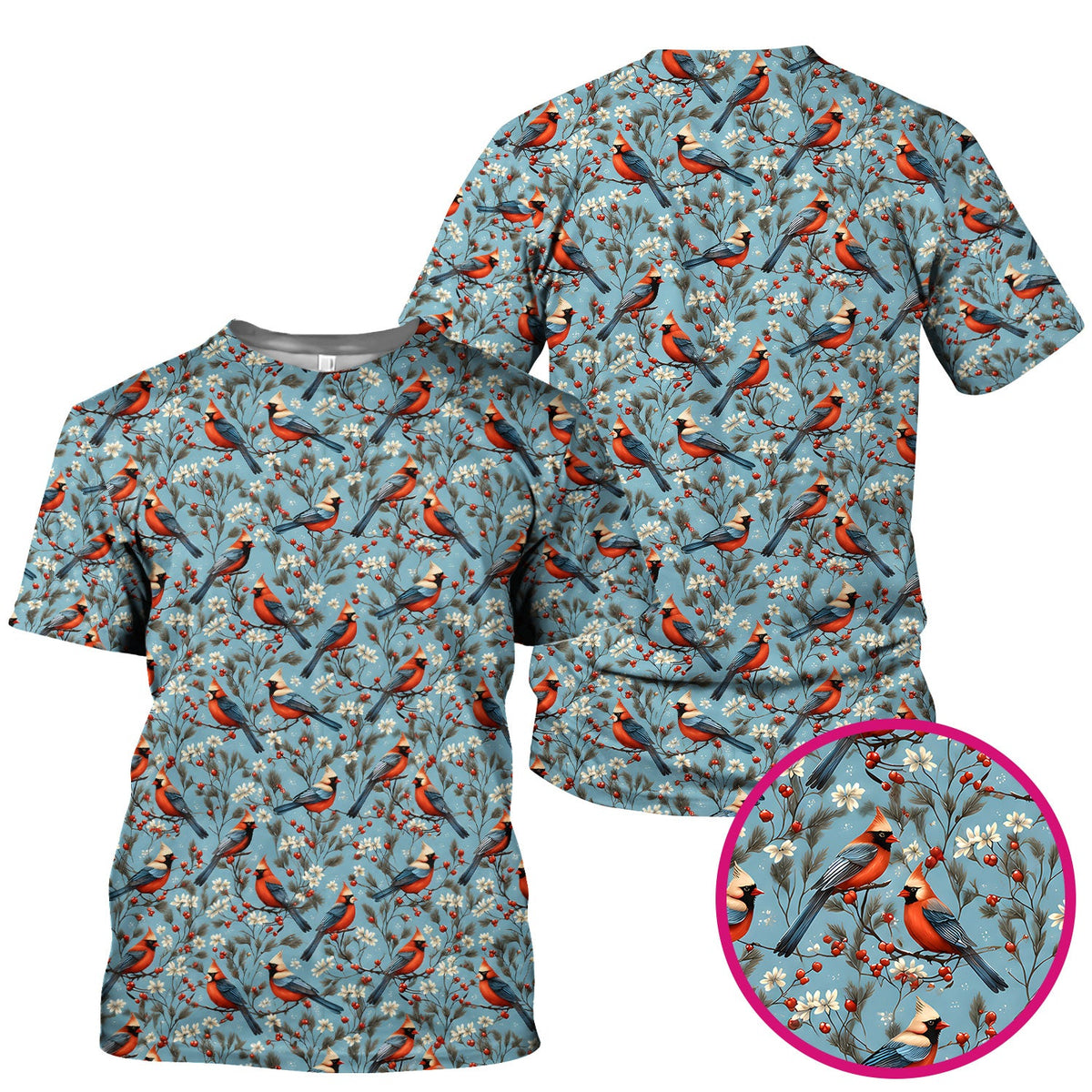 Cardinal Berry Blossom Nurse Scrub Top