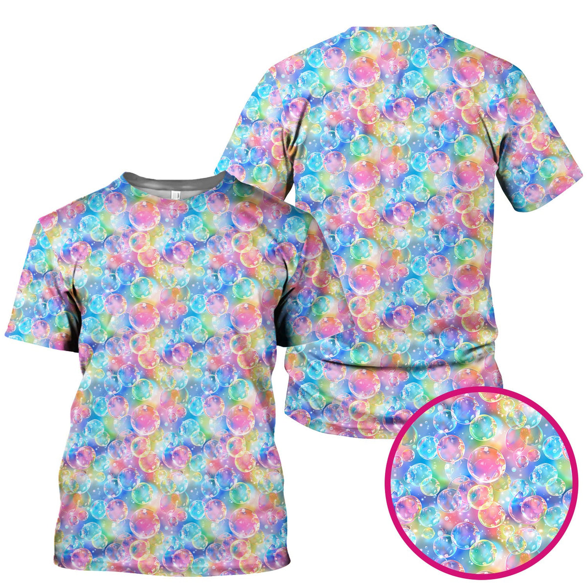 Colorful Floating Soap Bubble Nurse Scrub Top
