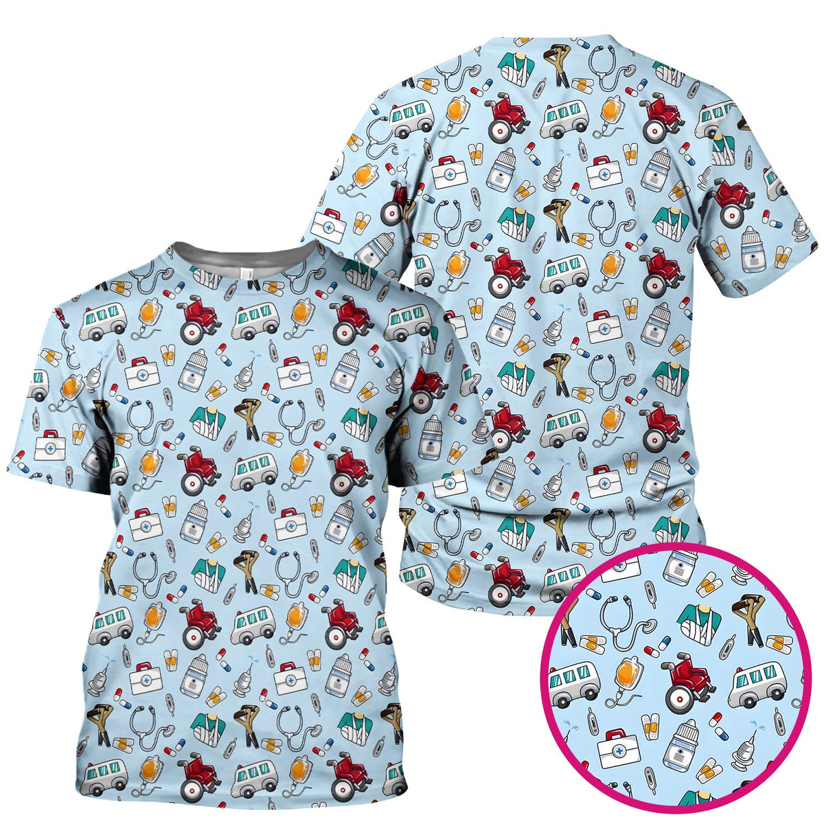 Medical Tools Emergency Transport Nurse Scrub Top