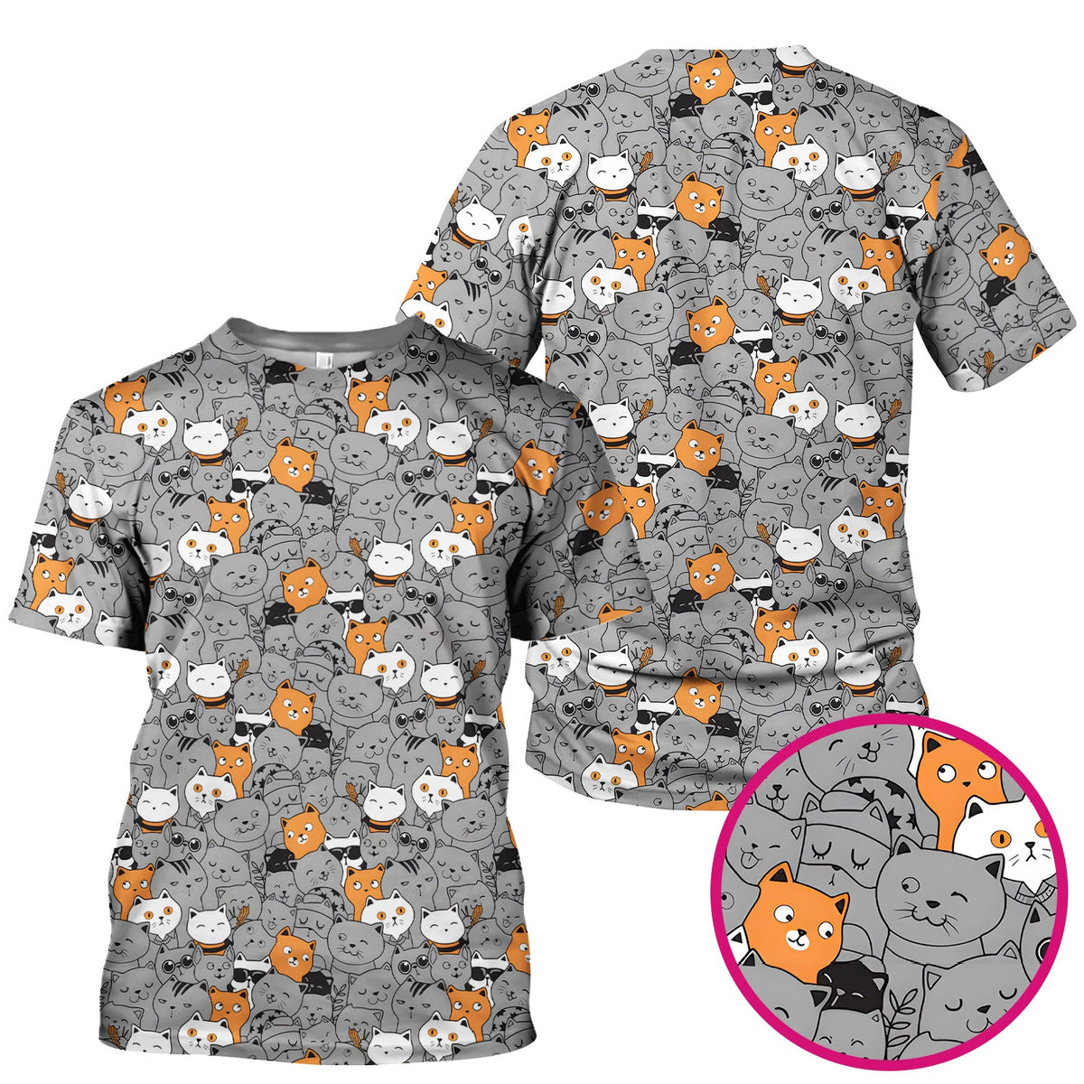 Cats Cute Expressions Nurse Scrub Top