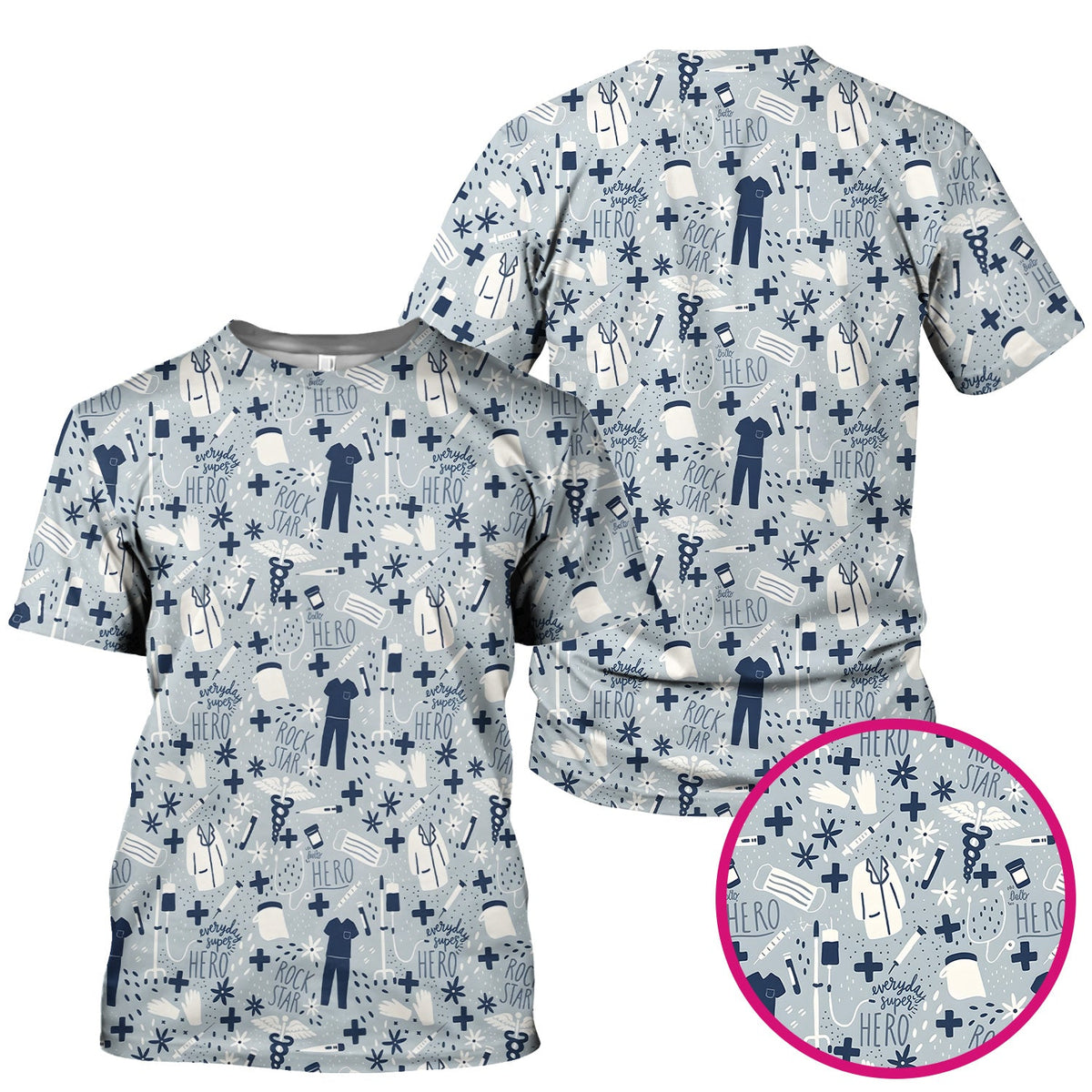 Healthcare Hero Medical Tools Nurse Scrub Top