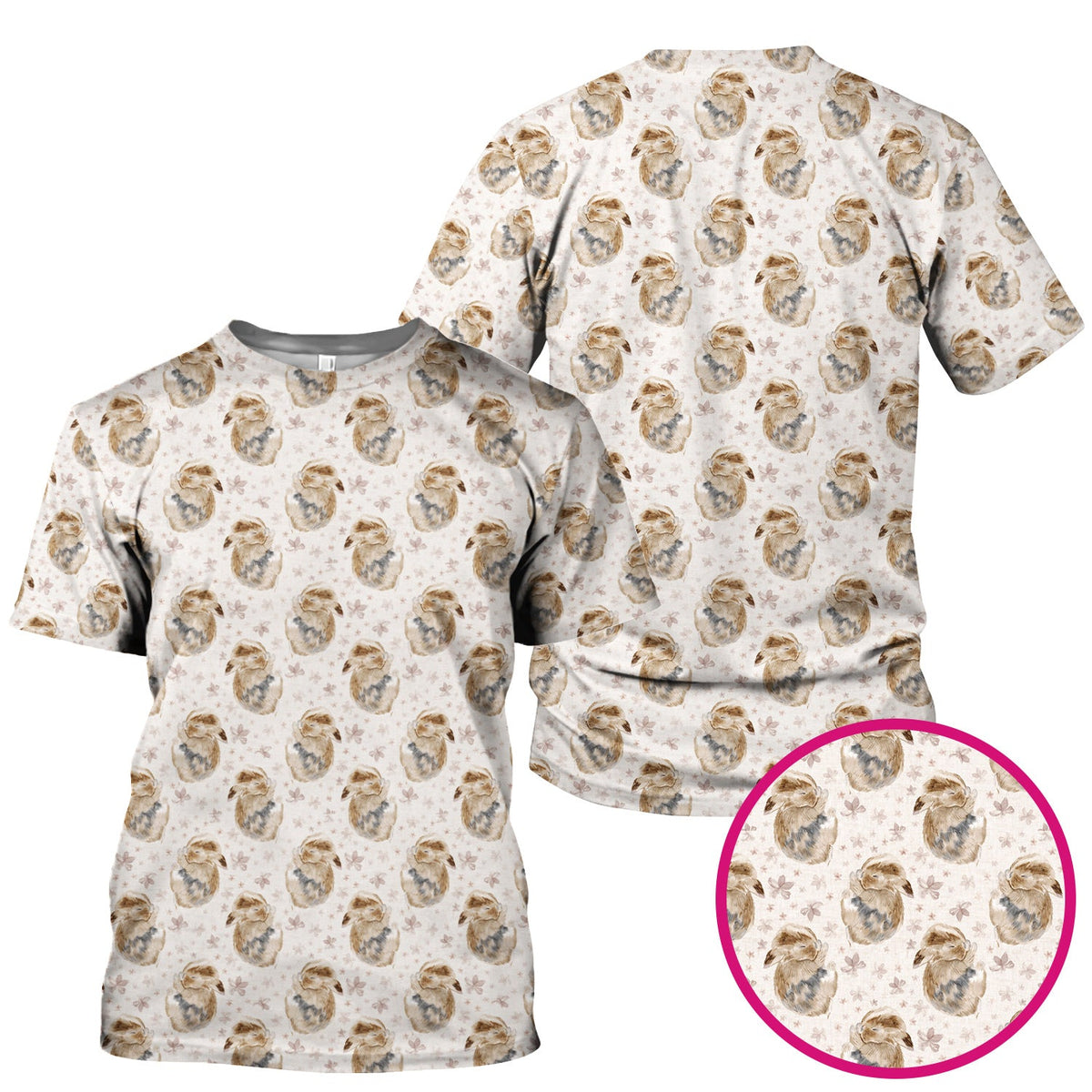 Sleeping Bunny Floral Meadow Nurse Scrub Top