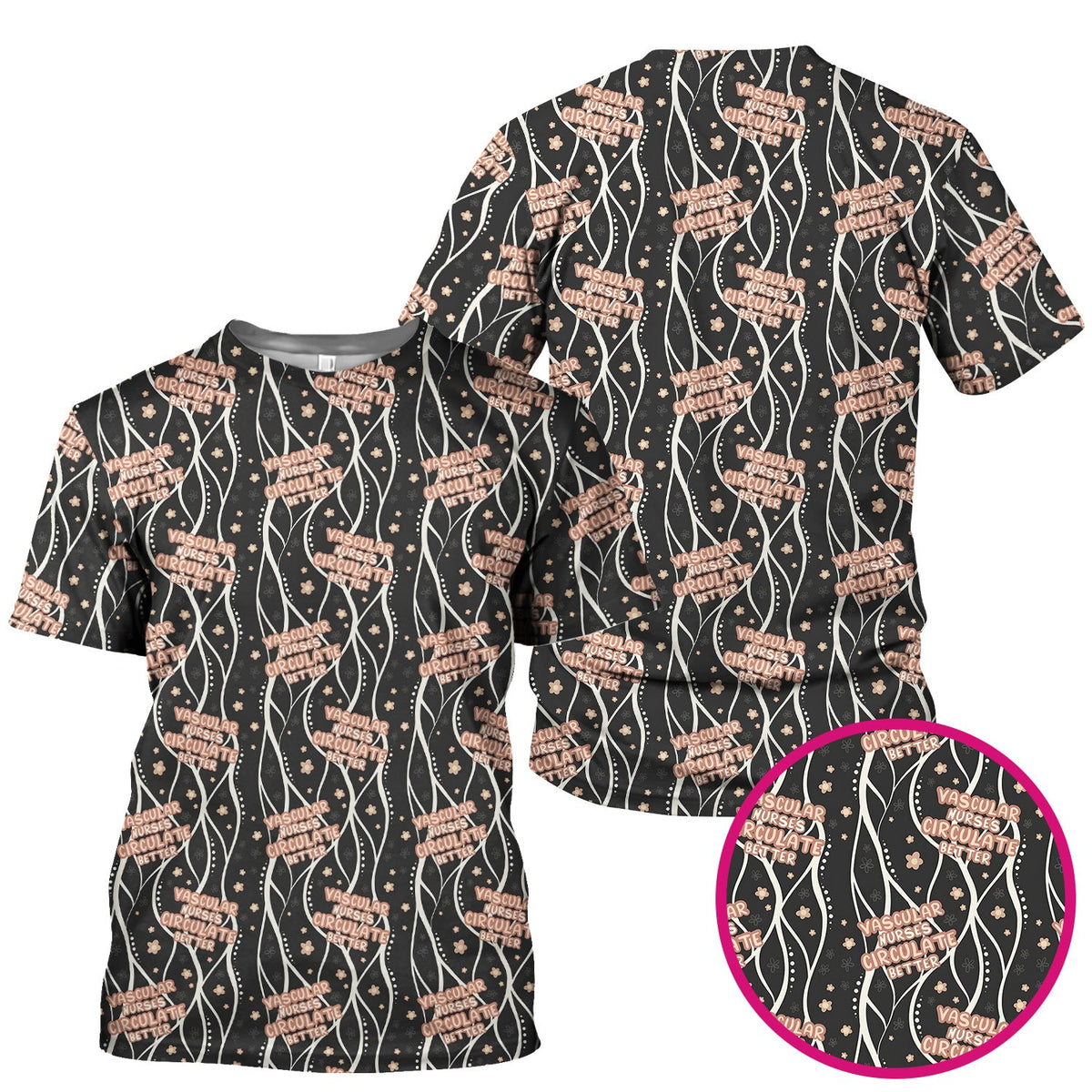 Vascular Nurse Circulation Awareness Scrub Top