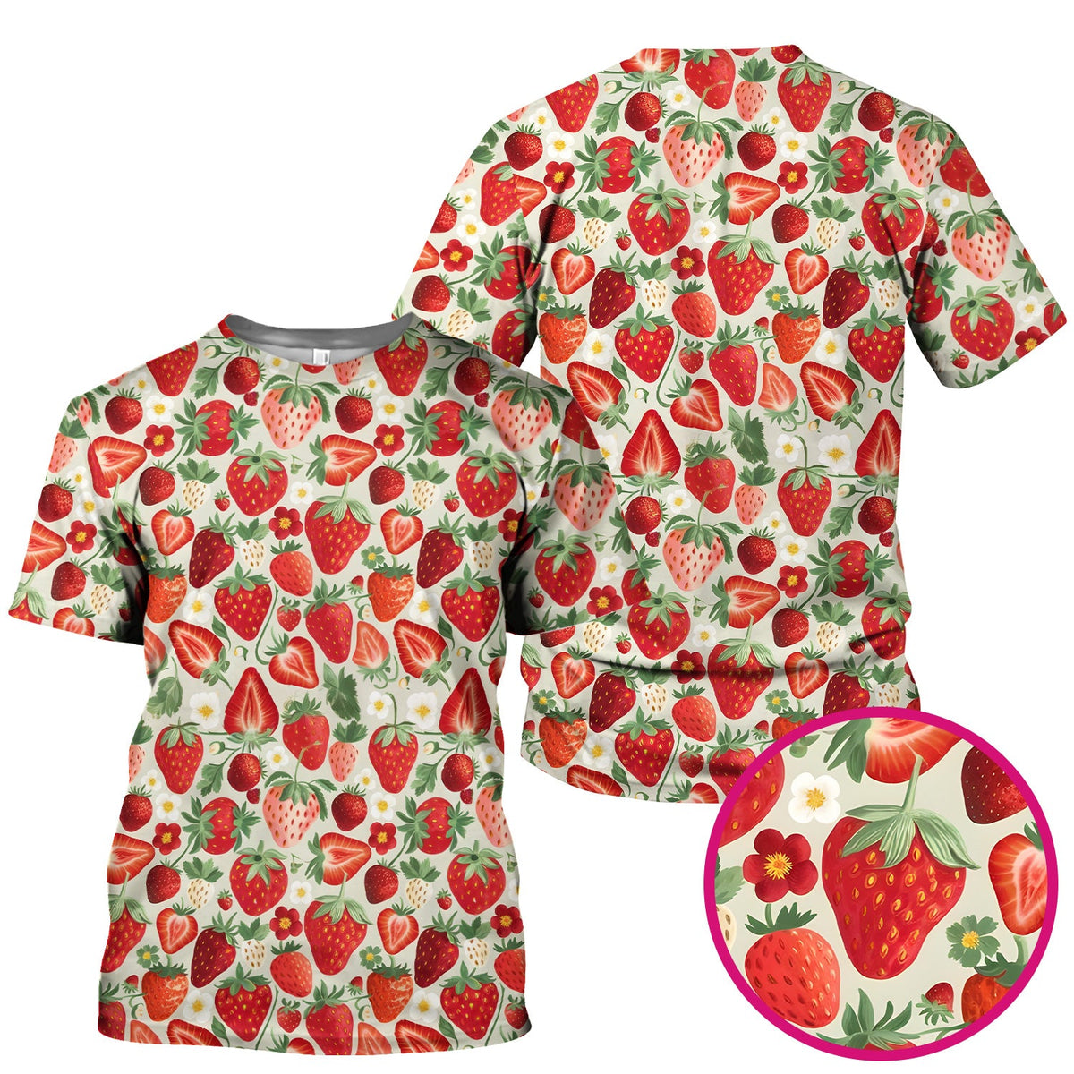 Fresh Strawberry Leaves Nurse Scrub Top