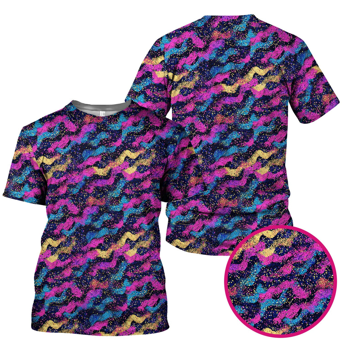 Neon Glitter Galaxy Nurse Scrub Top