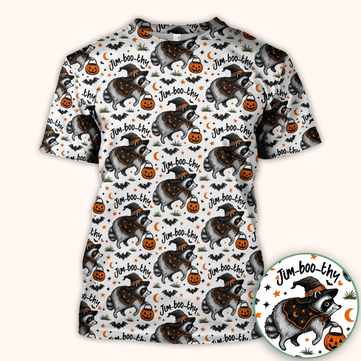 Jim Boo Thy Raccoon Nurse Scrub Top