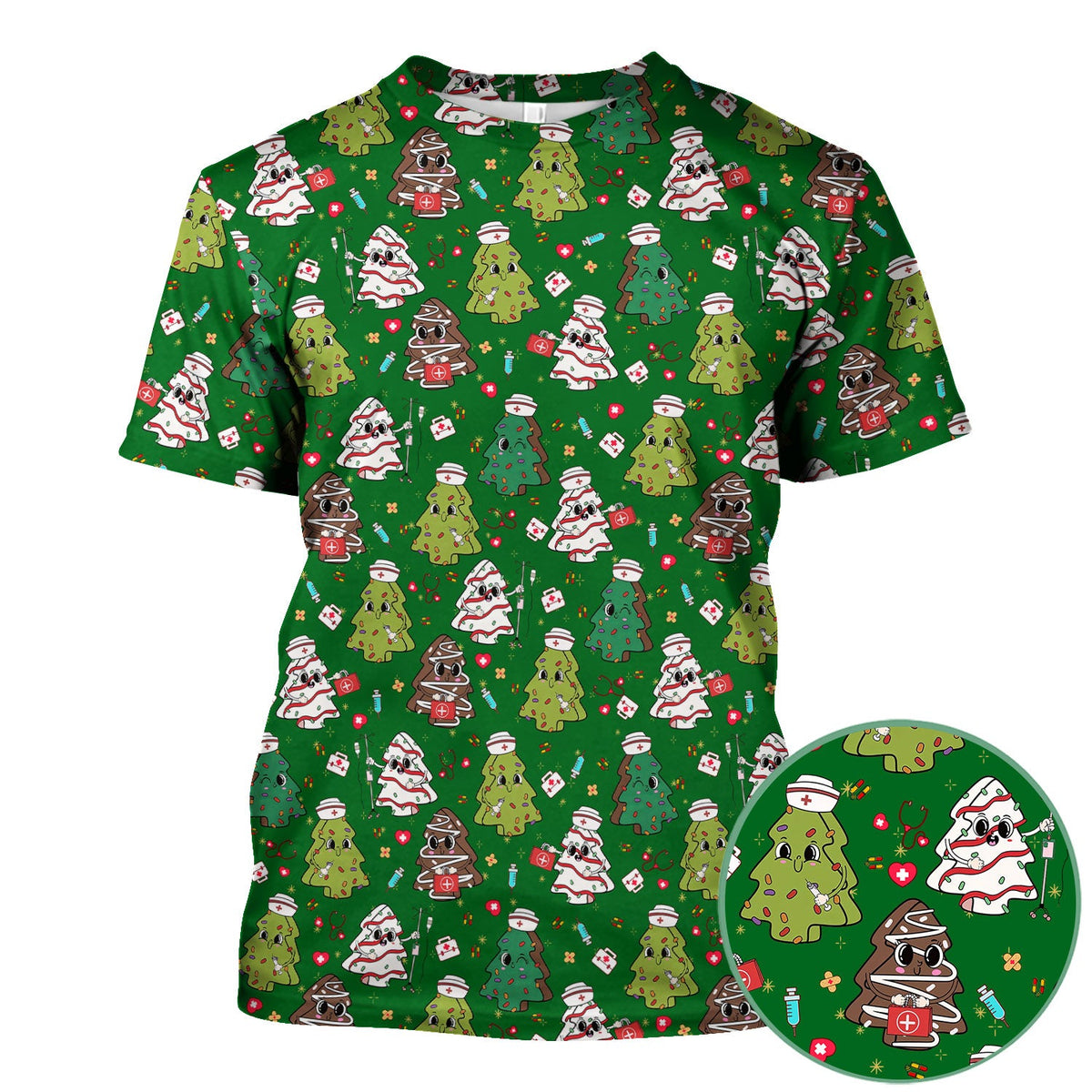 Christmas Tree Nurse Scrub Top