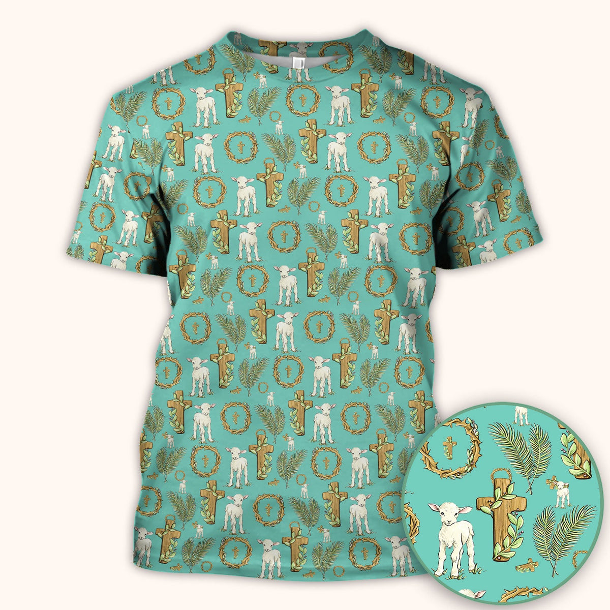 Faith Lamb Cross Nurse Scrub Top