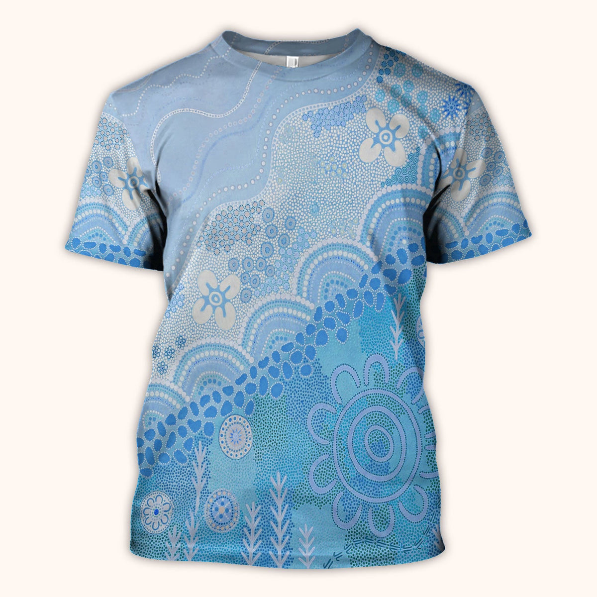 Floral Mandala Dot Pattern Medical Scrub Top, Comfortable Scrubs for Nurses