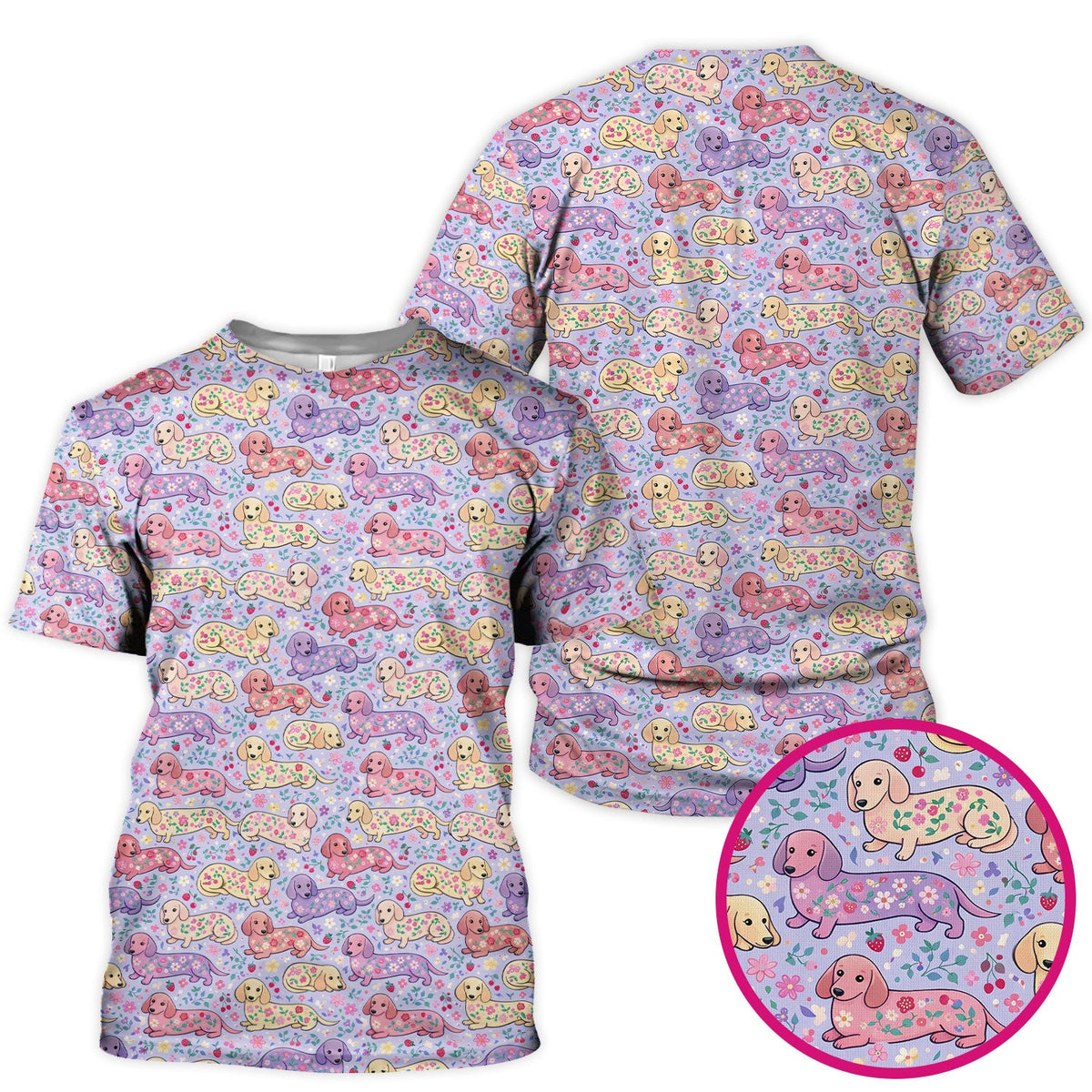 Dachshund Floral Nurse Scrub Top