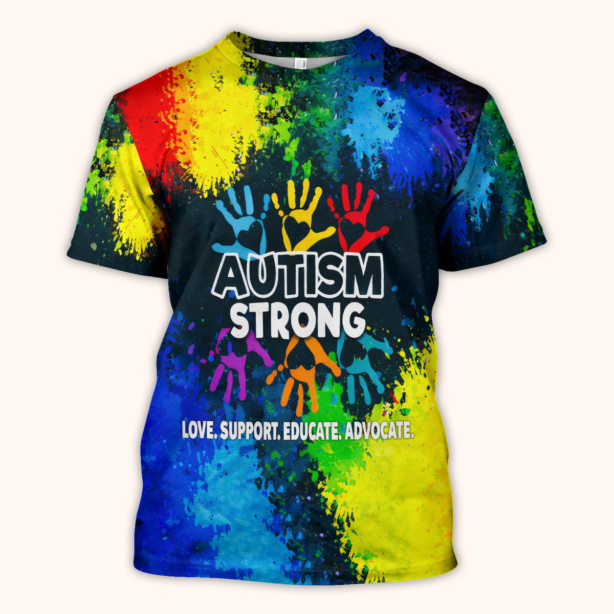 Autism Strong Handprint Nurse Scrub Top