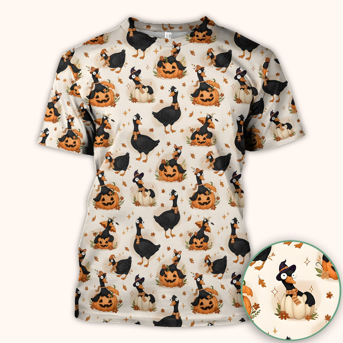 Pumpkin Black Goose Nurse Scrub Top