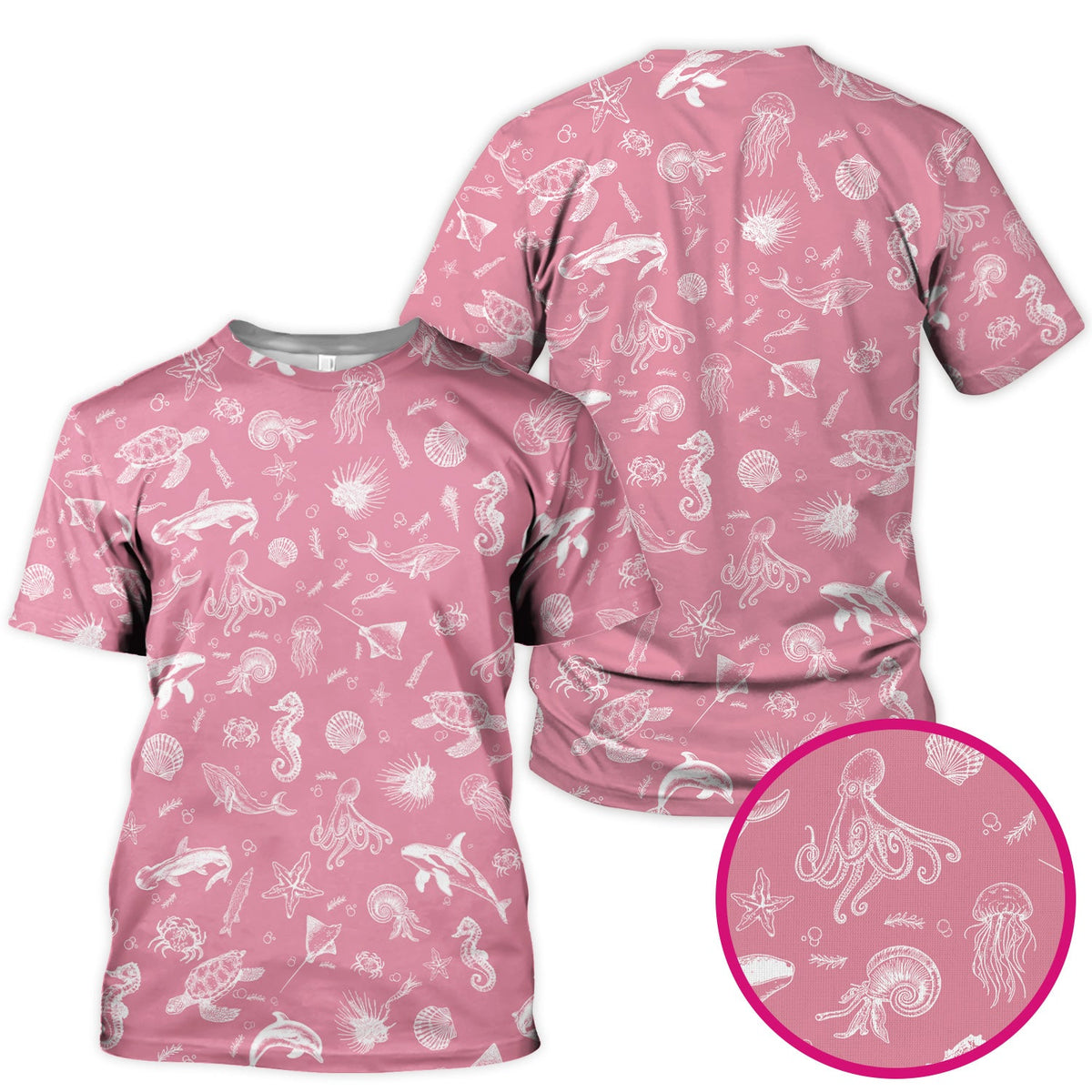 Marine Sea Life Nurse Scrub Top