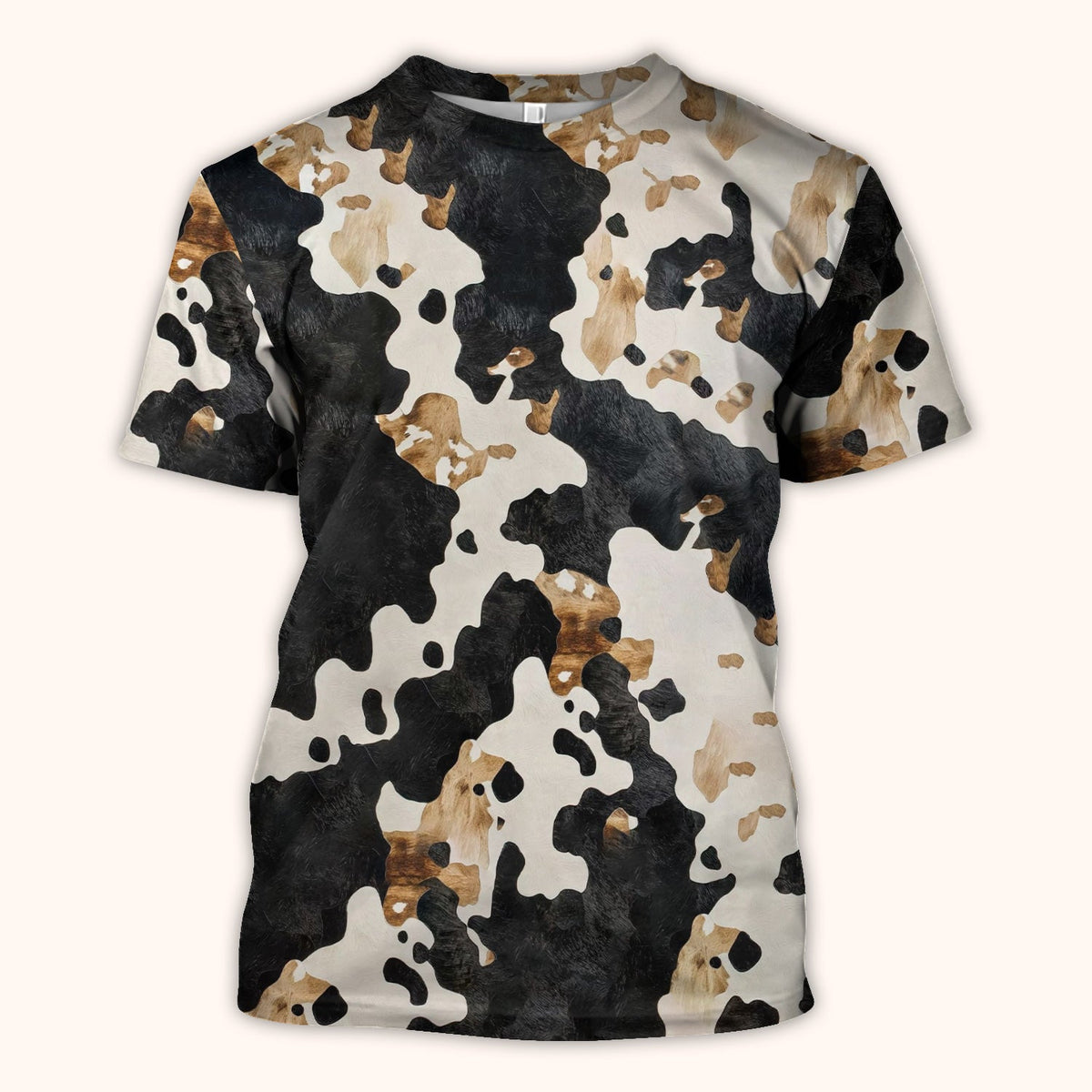 Classic Cow Print Nurse Scrub Top