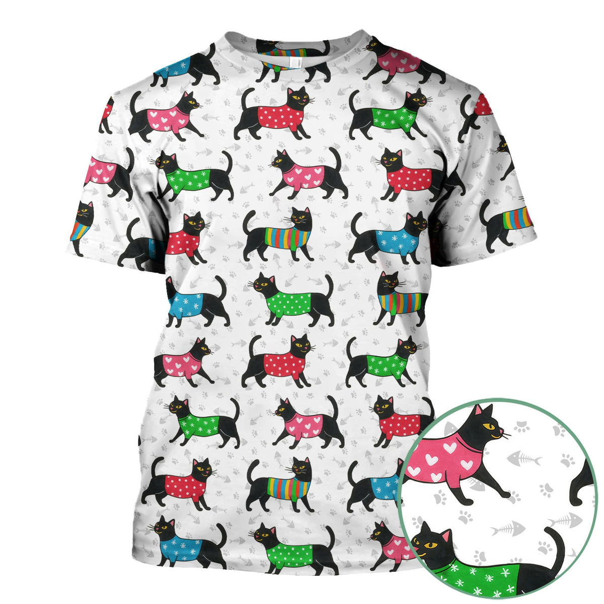 Black Kitty Nurse Scrub Top