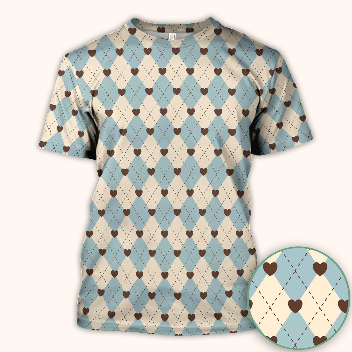 Plaid Heart Nurse Scrub Top