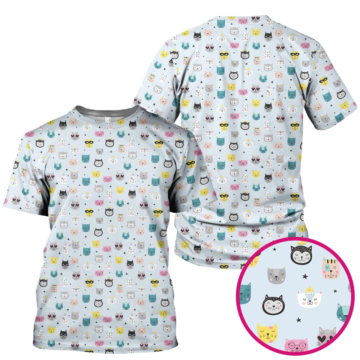 Colorful Cat Nurse Scrub Top