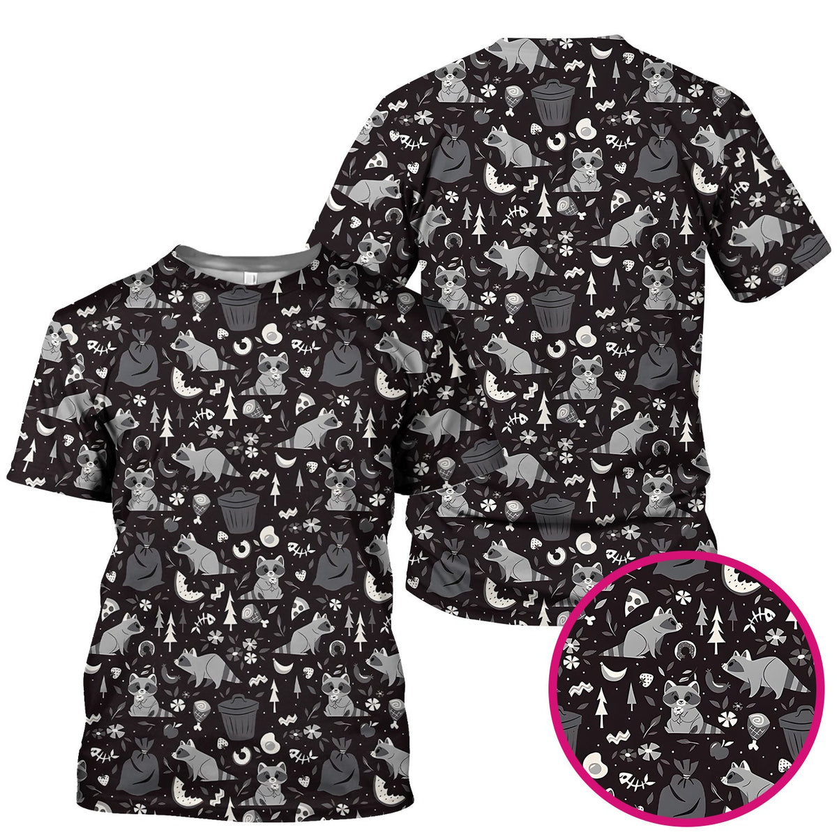 Raccoon Forest Food Nurse Scrub Top