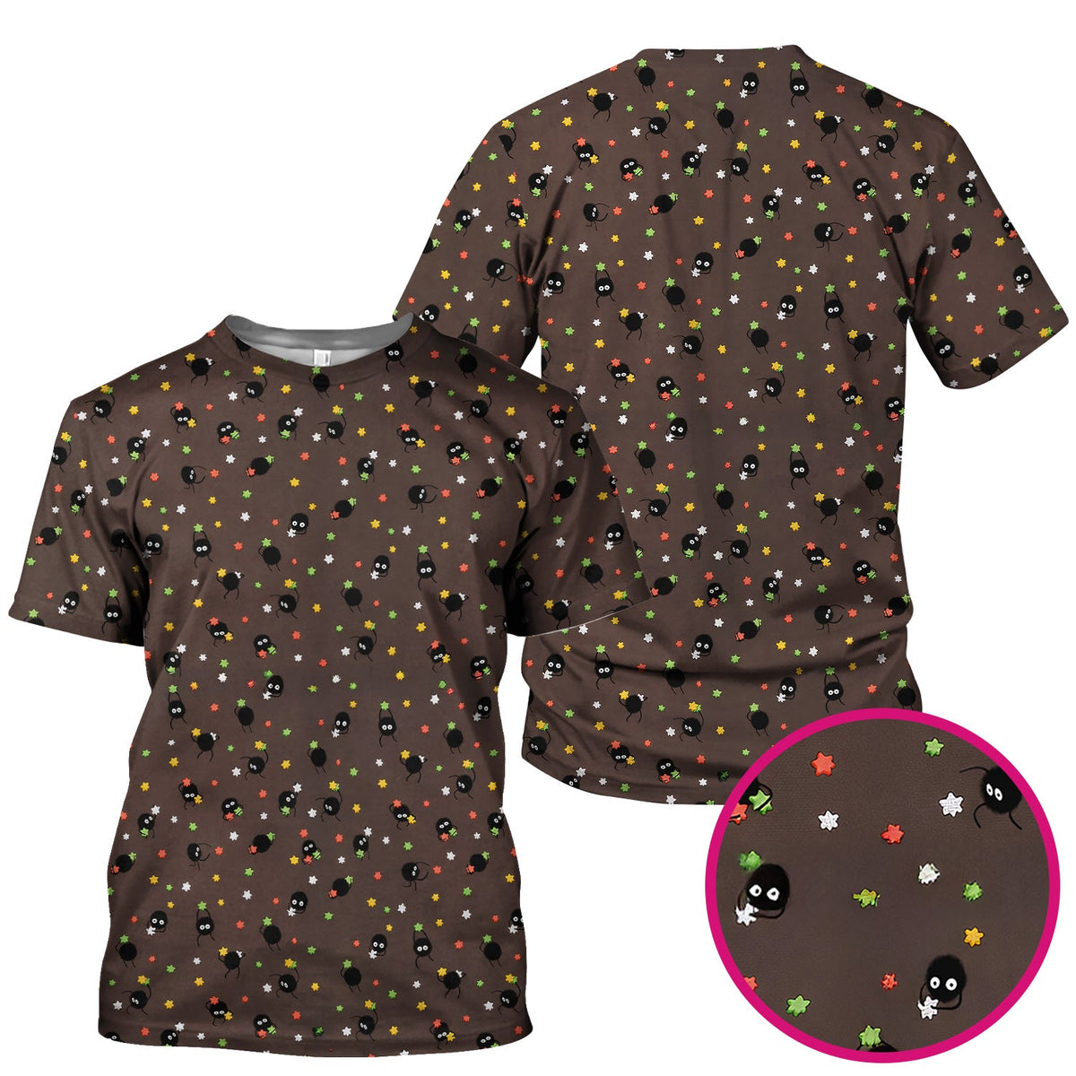 Funny Spider Pattern  Scrub Top, Cartoon Spider Pattern Nursing Uniform For Women