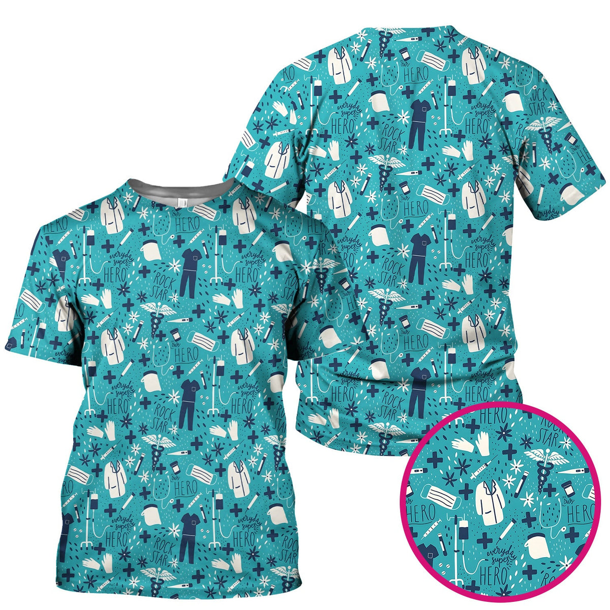 Healthcare Hero Medical Tools Nurse Scrub Top