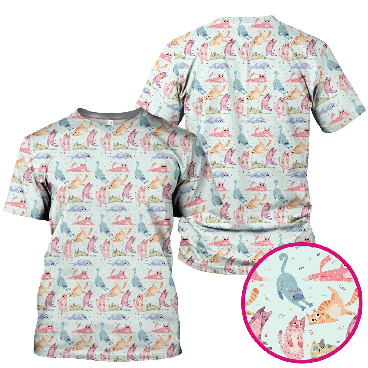 Pastel Cat Nurse Scrub Top