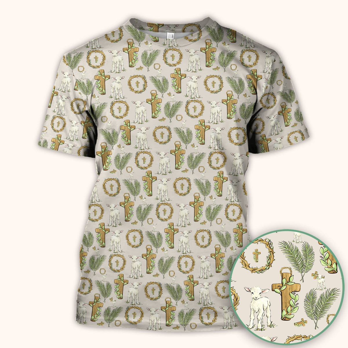Faith Lamb Cross Nurse Scrub Top