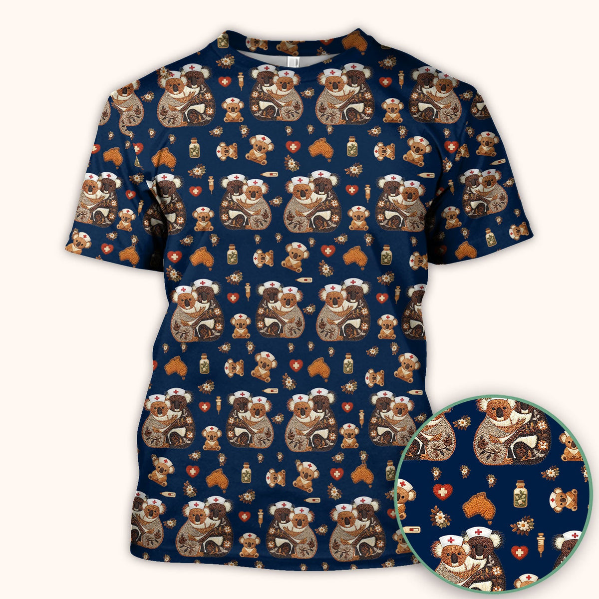 Koala Nurse Scrub Top - Valentines Day Gift