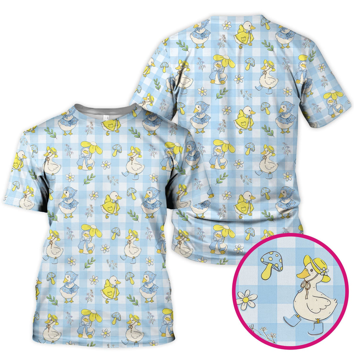 Duck Outfit Gingham Nurse Scrub Top