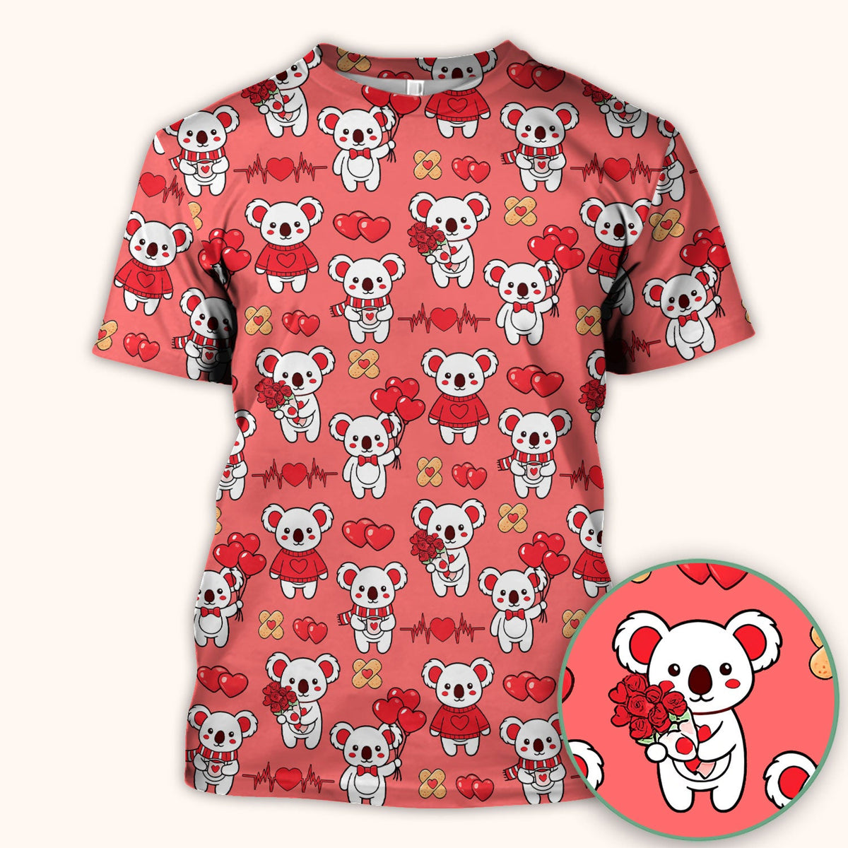 Sweet Koala Scrub Top - Valentines Day Gift For Nurse