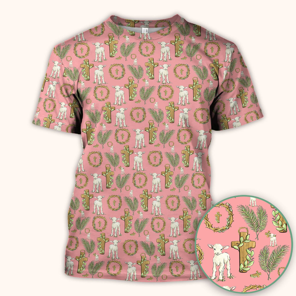 Faith Lamb Cross Nurse Scrub Top