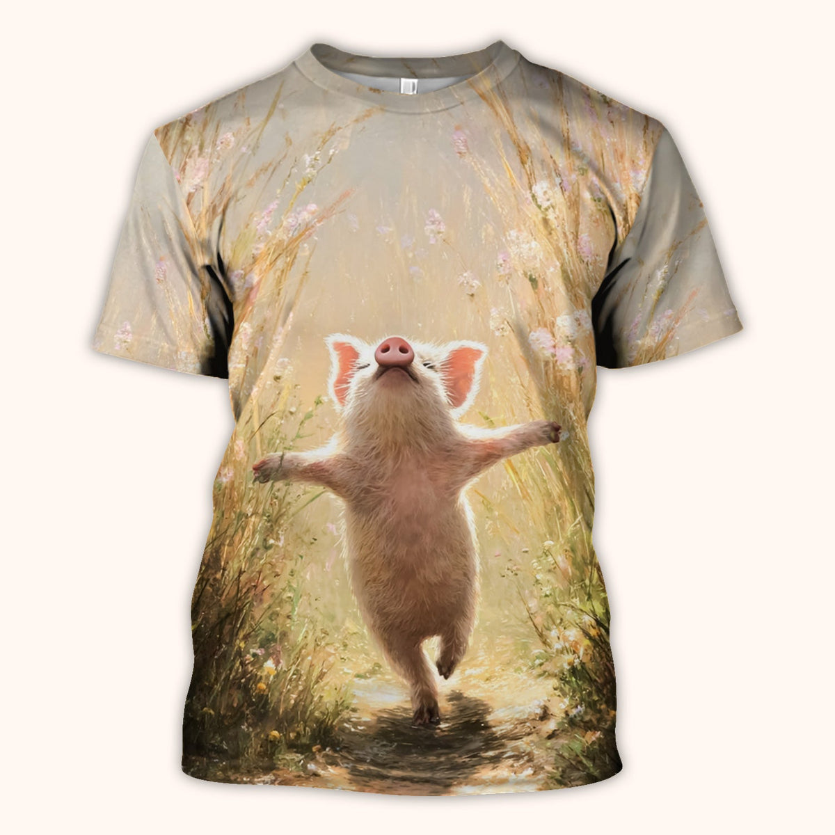 Pig Running Meadow Nurse Scrub Top
