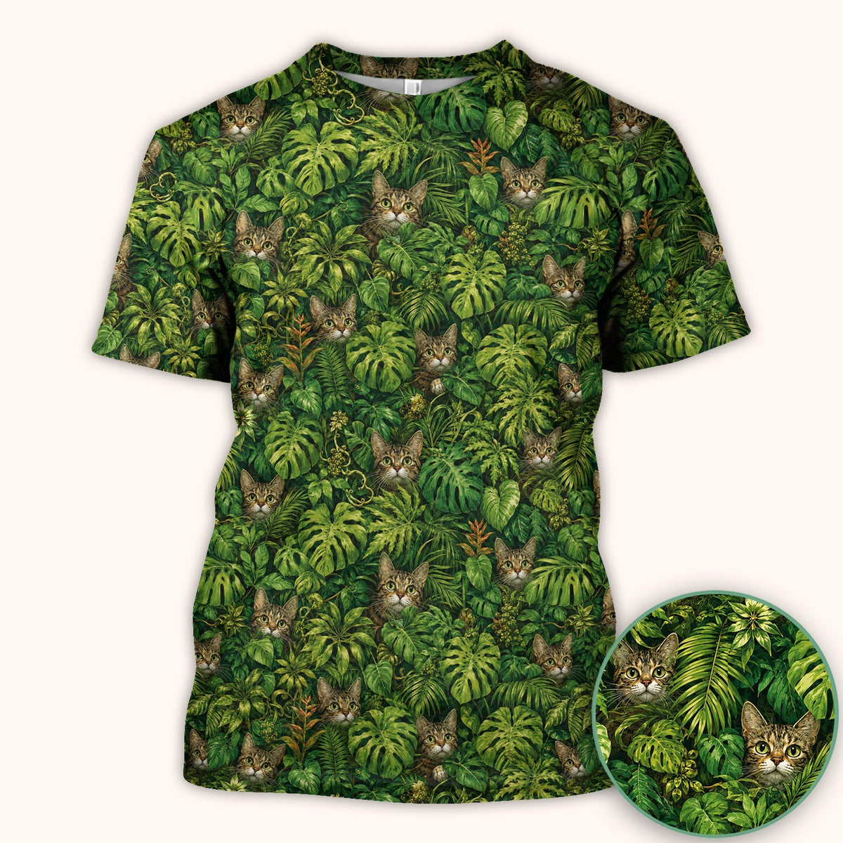 Hidden Jungle Cat Veterinary Nurse Scrub Top