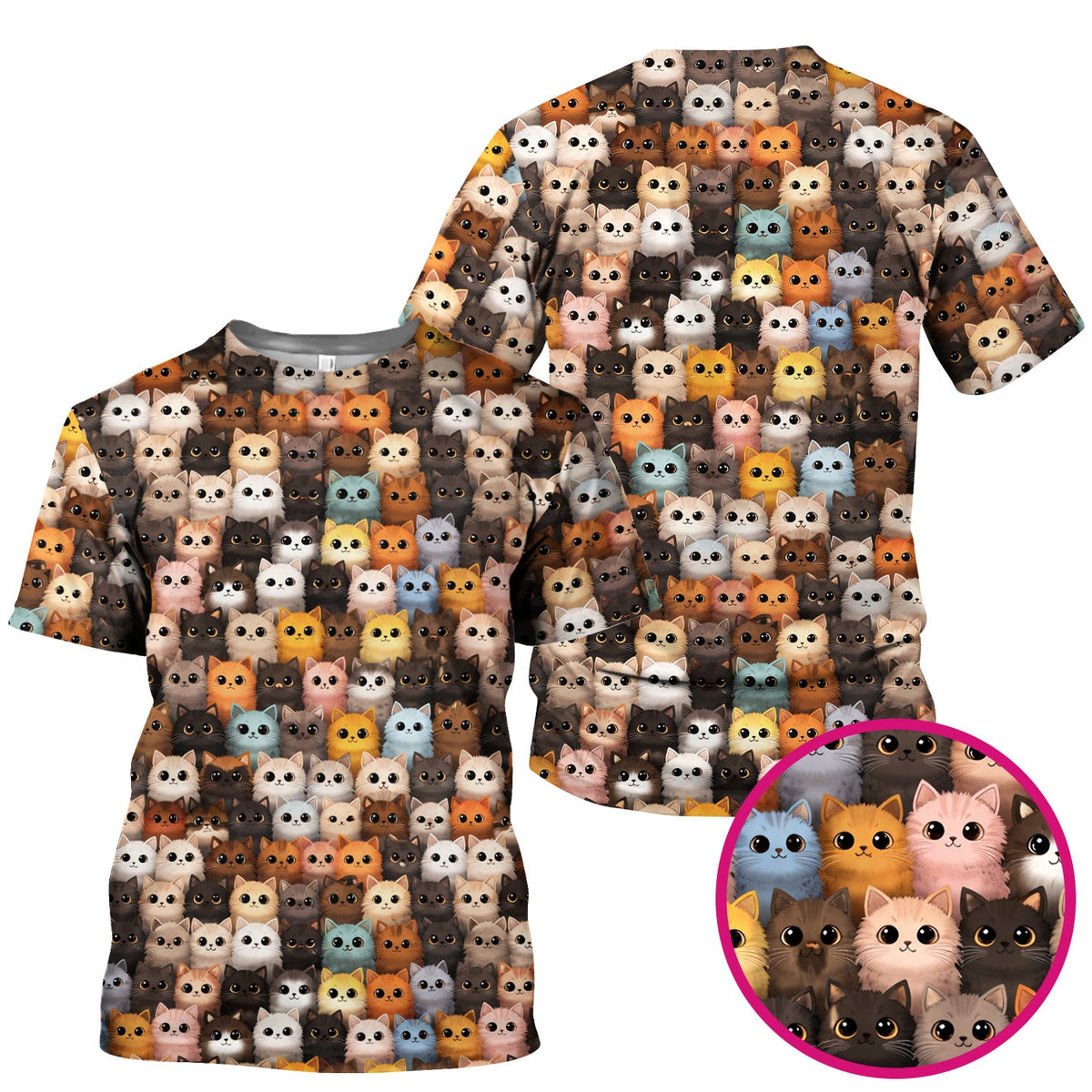 Lightweight Colorful Cat Nurse Scrub Top